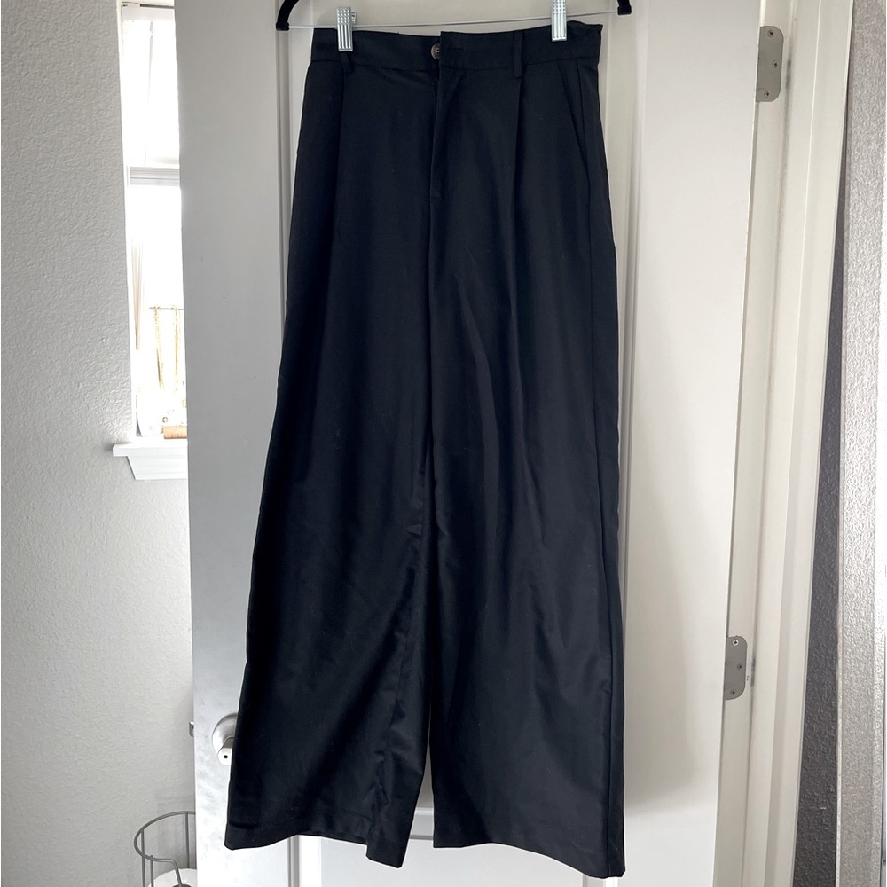 Shop Cider black wide leg trousers